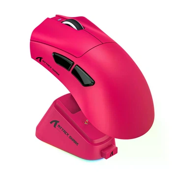 Геймерська акумуляторна бездротова (Bluetooth + 2,4G) миша Attack Shark V3PRO Ultra-Light, PixArt PAW3311 Червона/Red (V3PROR)