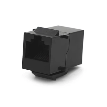 Проходной адаптер в рамку cat5e UTP, RJ-45+RJ45, Black