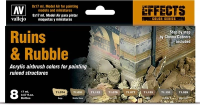 Набір фарб акрилових Vallejo Model Air 71.214 8 x 17 мл Ruins and Rubbles (8429551712149)