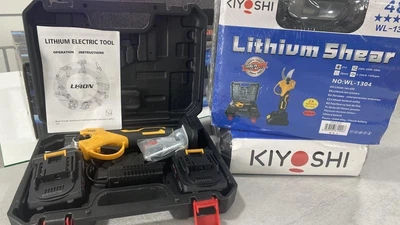 Аккумуляторный садовый секатор KIYOSHI WL 1304 с 2 аккумуляторами в кейсе (7165)