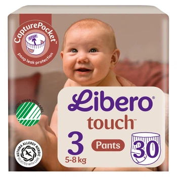 Подгузники-трусики Libero Touch Pants 5-8 кг Размер 3 30 шт (7322542264874)