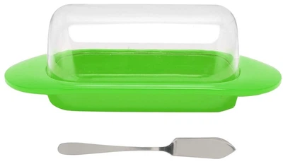 Масленка с ножом Frico FRU-066-Green зеленая пластиковая