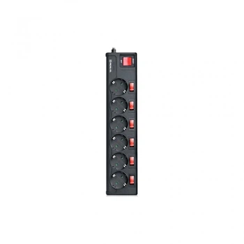 Сетевой фильтр питания REAL-EL RS-6 EXTRA 1.8m, black (EL122300001) (15833)