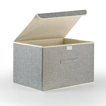 Ящик для зберігання з кришкою MBM HOME TH-07 XL LIGHT GRAY світло-сірий