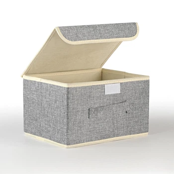 Ящик для зберігання з кришкою MBM HOME TH-07 S LIGHT GRAY світло-сірий