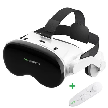 VR LUX PRO Окуляри віртуальної реальності VR SHINECON G18EB Bluetooth для смартфонів 4.7-6.7" з пультом White Bluetooth