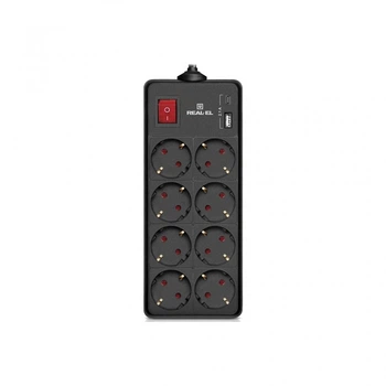 Фільтр живлення REAL-EL RS-PROTECT 805 1.8m, black (EL122300042) (16403)