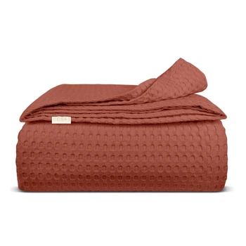 Плед покрывало COSAS Сinnamon Waffle Weave 160х230 см Коричневый
