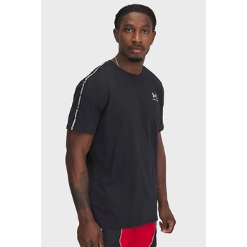 Чоловіча чорна футболка Under Armour Icon HWT Tee Taping 1390300-001 l, чорний