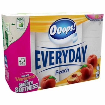 Туалетний папір Ooops EveryDay, 3 шари (115 відривів) (24 шт.)