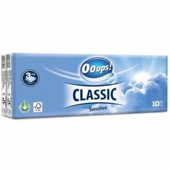 Серветки Ooops Classic Sensitive, 3 шари (10шт.)