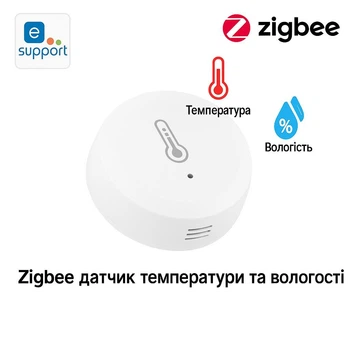 Датчик температуры и влажности Zigbee eWeLink Smart с управлением через приложение, совместим с Alexa и Google Home
