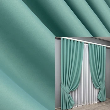 Комплект готовых штор VR-Textil Блэкаут Midnight № 1229ш Бирюзовый 100х290 см 2 шт (31-518)