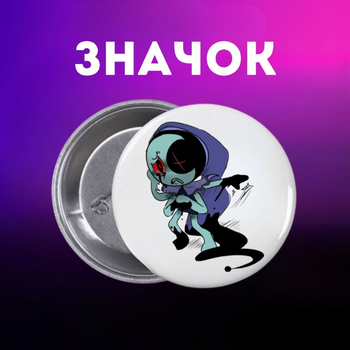 Значек В Мире Дэнди (Денди) Roblox Dandy's World на булавке на рюкзак 44 мм 1 шт zn_1_456