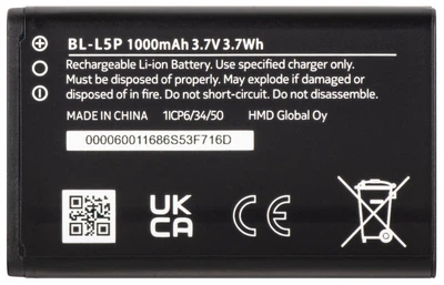 Аккумулятор BL-L5P для Nokia 105 DS 2023 (TA-1557), (TA-1569) (TA-1565) 1000 mAh Original