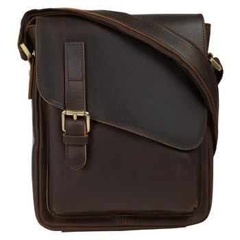 Мужская кожаная сумка через плечо BUFFALO BAGS 6228R коричневый нубук