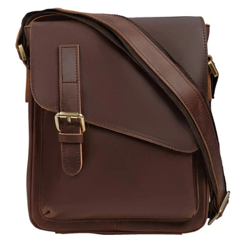 Чоловіча шкіряна сумка через плече BUFFALO BAGS 6228C світло-коричневий нубук