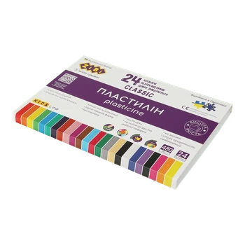 Пластилін 24коль 480гр картон уп CLASSIC ZIBI