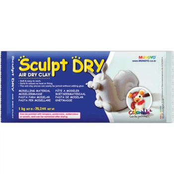 Глина самозастигаюча 1000г Sculpt Dry біла MUNGYO