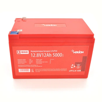 Литий-железо-фосфатный аккумулятор Merlion LiFePO4 12.8V 12AH (4S2P/BMS-15A), (151x99x99), 1,29kg для