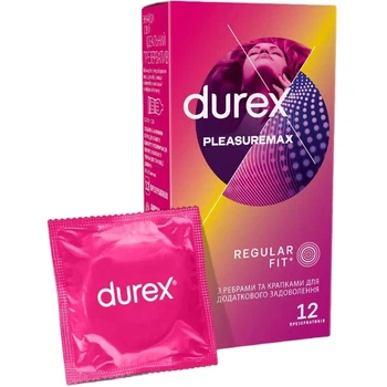 Презервативы Durex Pleasuremax ребристые с точками 12 шт.