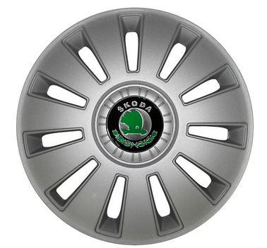 Колпак колесный Skoda R15 Серебристый Kenguru REX 4шт