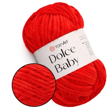 YarnArt Dolce Baby, Червоний №748 - плюшева пряжа ЯрнАрт Дольче Бебі, 50 г / 85 м, для в'язання іграшок, пледів, пінеток та дитячого одягу