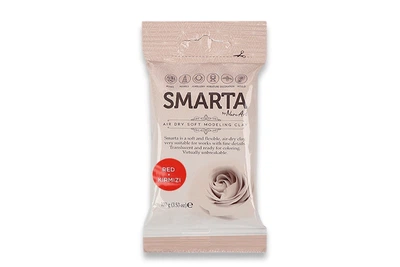 Пластика самозастывающая, Красная 100 г, Smarta, самозастывающая глина.