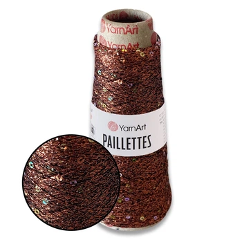 Пряжа YarnArt Paillettes, Бронза №8005 - Микрополиэстер с люрексом и микропаетками (50 г, 800 м)