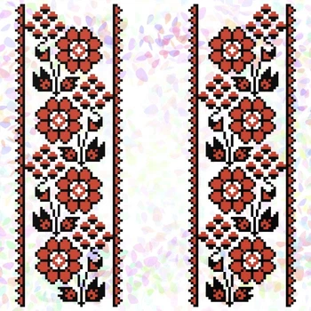 Водорастворимый флизелин с рисунком 20*30 см для вышивки "Красная клумба", Confetti