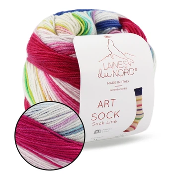 Laines du Nord Art Sock, №11, носочная пряжа 100г/420м, 75% шерсть / 25% нейлон, секционное окрашивание