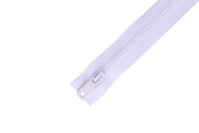 Тракторна блискавка Zipper, біла, 100 см, 2 бігунки, роз'ємна, для одягу, курток, пальт, сумок
