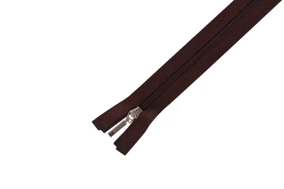 Zipper Спіральна блискавка, темно-коричнева, 60см, 1 бігунок