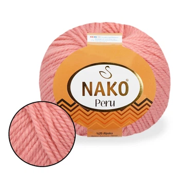 Nako Peru, Розовый №11452, полушерстяная пряжа с альпакой, 100 г / 130 м, 25% альпака / 25% шерсть / 50% акрил, для свитеров, шапок, снудов и кардига