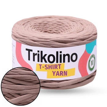 Трикотажная пряжа Trikolino 7-9mm M, Пыльная роза, 60м - трикотажная пряжа для вязания корзин, ковриков, сумок, косметичек, Триколино