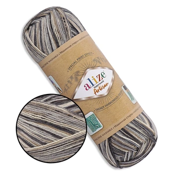 Alize Superwash Artisan, №9005, тонка тепла пряжа, 100 г/420 м, 75% вовна superwash/25% поліамід - для шкарпеток, рукавиць і шапок