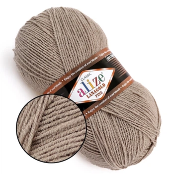 Alize Fine LanaGold, Какао №283 - полушерстяная пряжа Ализе ЛанаГолд Файн 100 г / 390 м, 49% шерсть / 51% акрил, для тёплых изделий