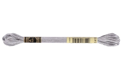 Нитка Мулине DMC Metallic, 317 №E415 Серебро - металлизированные нити для ручной вышивки, крестиком, гладью, декора одежды, 100% полиэстер, 2 г / 8 м
