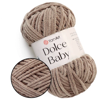 YarnArt Dolce Baby, Бежевый №754 − плюшевая пряжа ЯрнАрт Дольче Беби, 50 г / 85 м, для вязания игрушек, пледов, пинеток и детской одежды