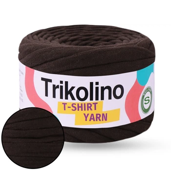 Трикотажна пряжа Trikolino 7-9mm S, Шоколад, 30м, для в'язання кошиків, килимків, сумок, косметичок, Триколіно