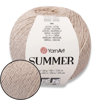 YarnArt Summer, Молочный №07, летняя пряжа для вязания спицами и крючком, 100 г / 350 м, хлопок с вискозой