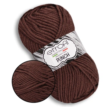 Пряжа Etrofil Punch, 100% мікроакрил, 25 г / 70 м, для килимової вишивки, в'язання та декору, колір Темно-коричневий №77080