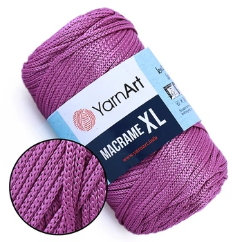 Пряжа YarnArt Macrame XL, Сиреневый №161, полиэстеровый шнур 4 мм, ЯрнАрт Макраме ХЛ нитка для вязания крючком и спицами, полиэстер 100%