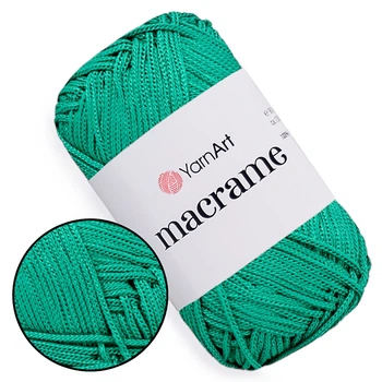 Пряжа YarnArt Macrame Нефрит №168, полиэстеровый шнур 2 мм, нитка для вязания крючком и спицами, полиэстер 100%