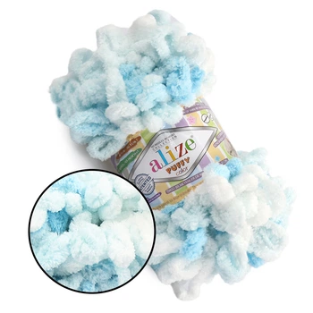Alize Puffy Color, №5924 (100г/ 9м) плюшева фантазійна пряжа з готовими петлями для в'язання руками пледа іграшок і балаклави, Алізе Пуффі, Алізе Пуфф