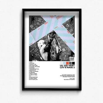 Постер в рамке с альбомом lil uzi vert - luv is rage 2 А4