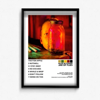 Постер в рамке с альбомом alice in chains jar of flies А4