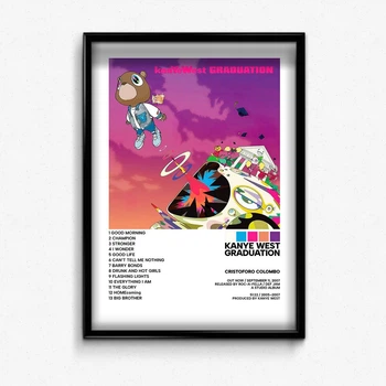 Постер в рамке с альбомом kanye west graduation А3
