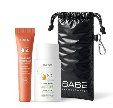 Набір Babe Laboratorios (Бабе Лабораторіос) Face & Lips Nude: Флюїд 50 мл + Тінт для губ 20 мл + Чохол у подарунок