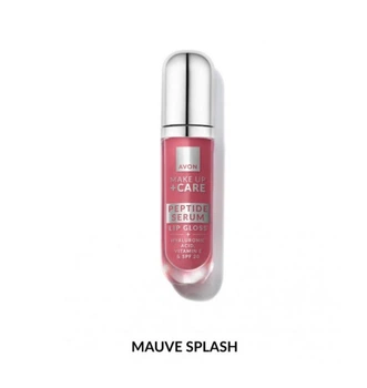 Блиск-сироватка для губ з пептидами Avon Make up + Care Peptide Serum Lip Gloss + Hyaluronic Acid, vitamin E & SPF 20 у відтінку Бузковий сплеск Mauve Splash 7 мл